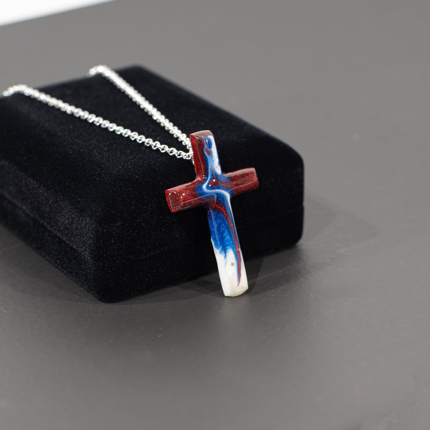 Crimson Bliss Cross Necklace