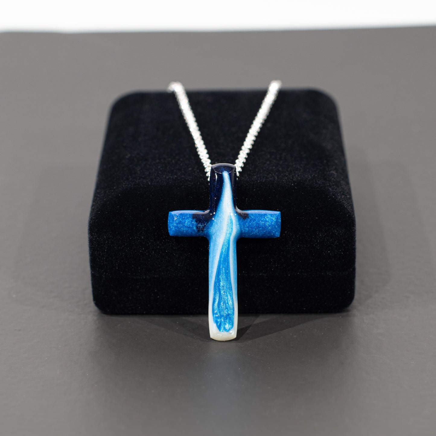 Blue Bird Cross Necklace