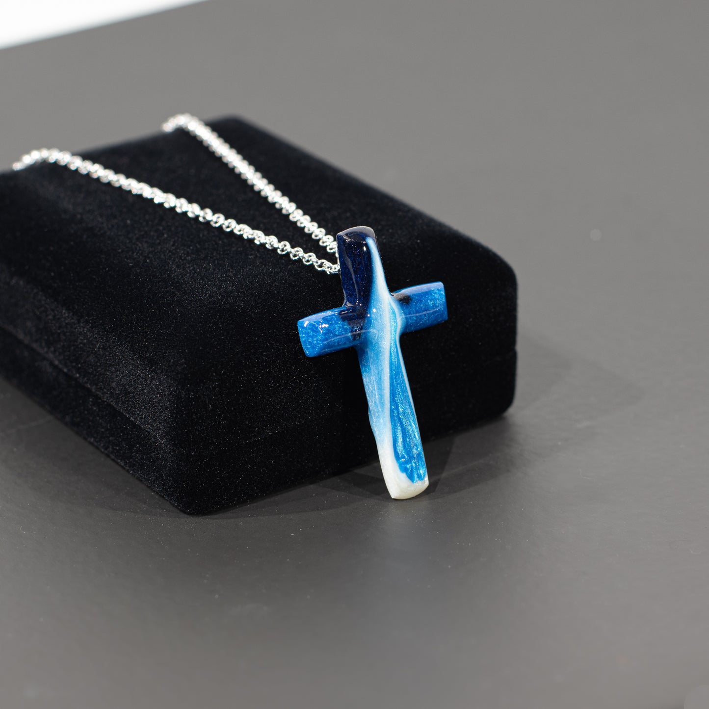 Blue Bird Cross Necklace
