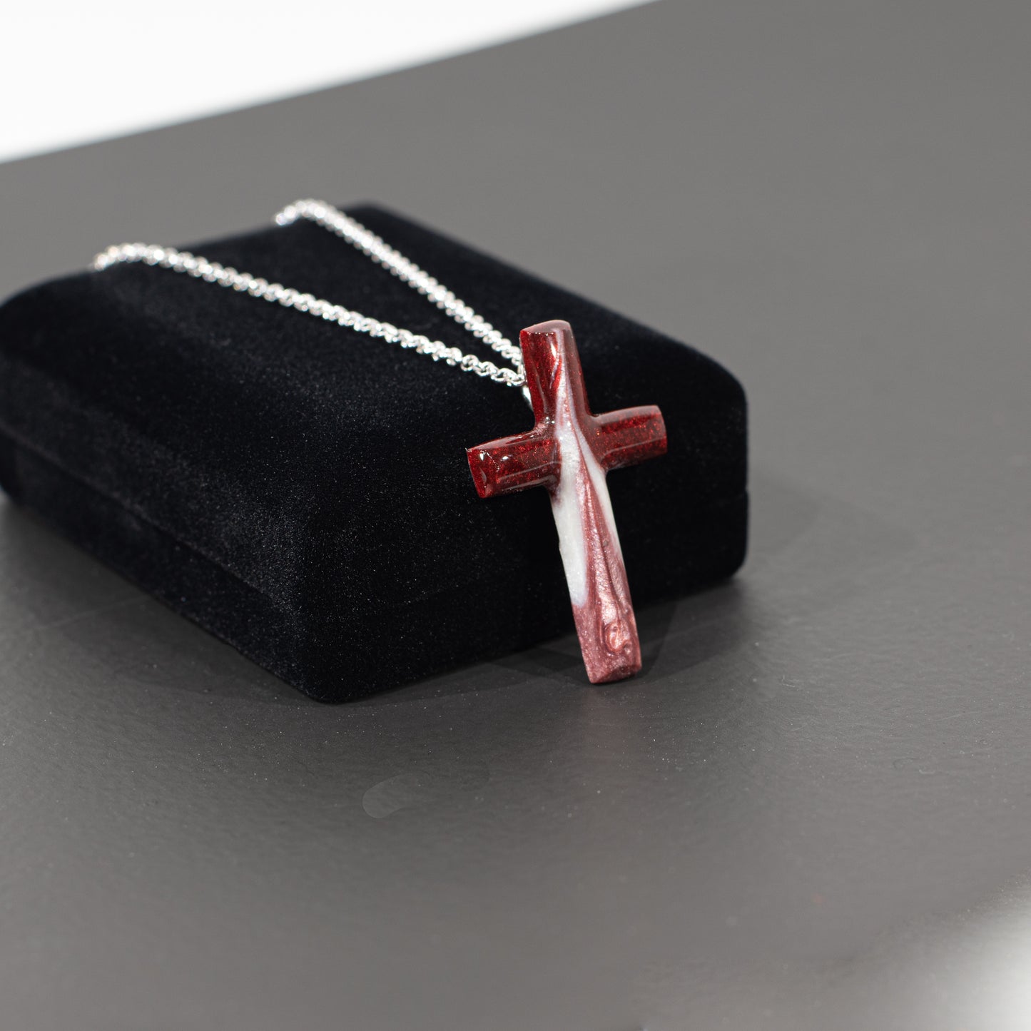 Crimson Sky Cross Necklace